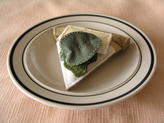 Brie and Pesto White Pizza Slice Wool Felt Play Food